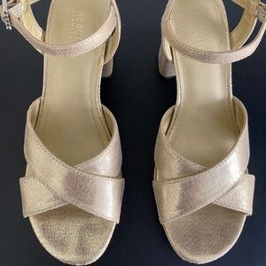 Reaction Kenneth Cole Gold platform heels
